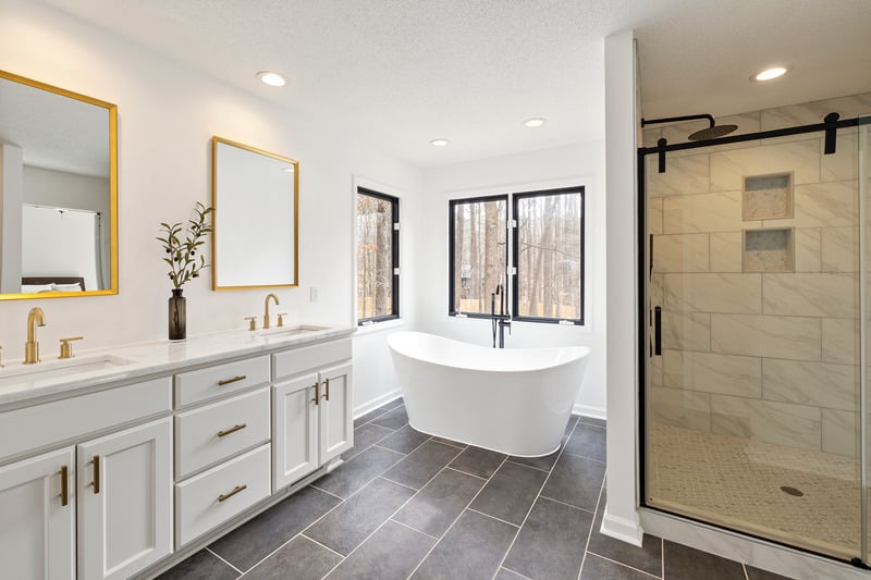 Bright bathroom shown on the Nerea website